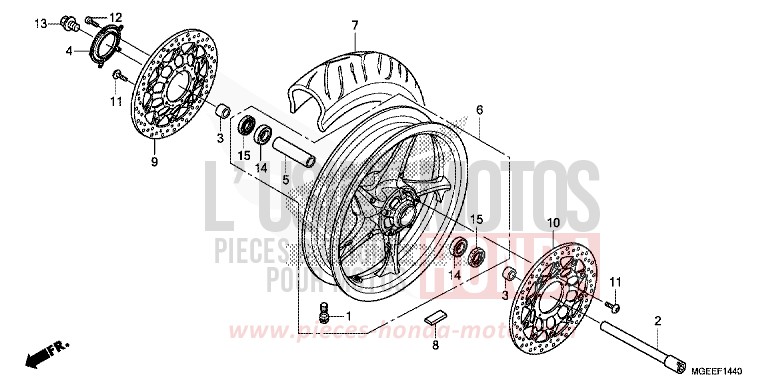 ROUE AVANT de VFR1200F Méca TITANIUM BLADE METALLIC (YR316) 2015